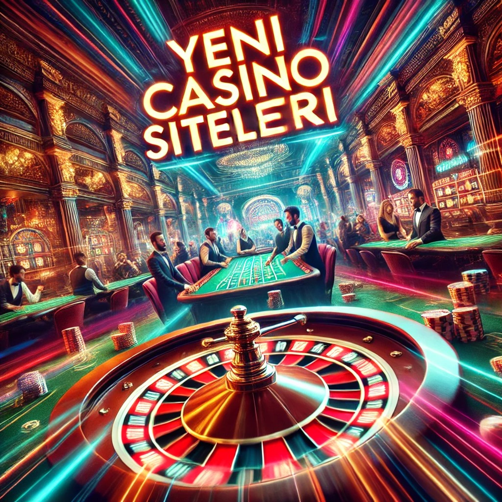 Rulet masası etrafında toplanmış oyuncular, neon ışıklarla hareketli bir casino ortamı.